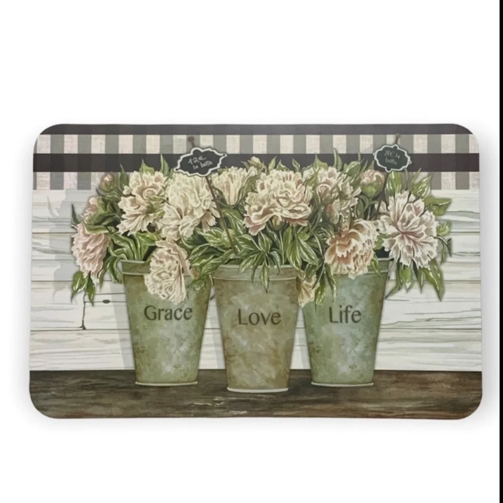 CounterArt Vintage Farmhouse Placemats Reversible Rectangular Placemat S…